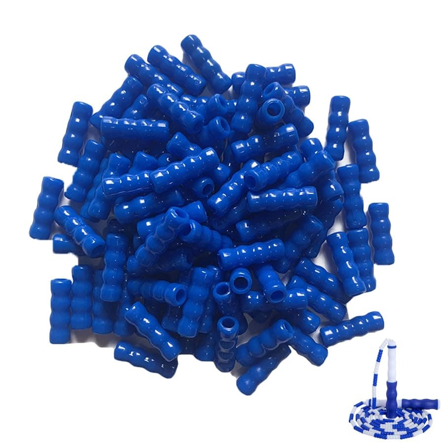 50 Pack Beaded Jump Rope Beads Replacement Tangle-Free Segmented Skipping Rope Rubber Bead Barrel Parts for Soft Beaded Skipping Ropes Cable Adults Kids Adjustable Segmented Jumping Rope