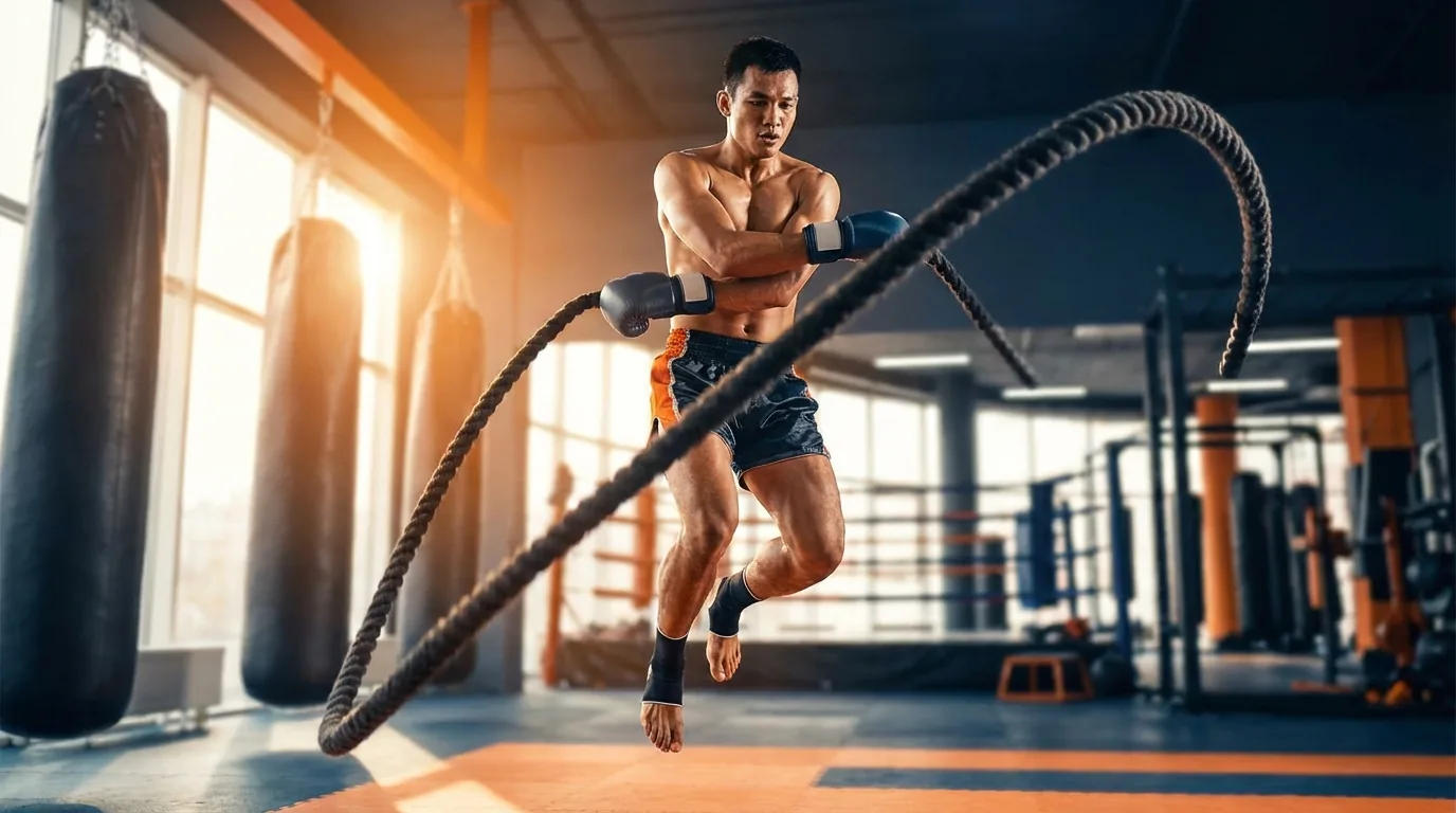Muay Thai Heavy Rope Drills for Power